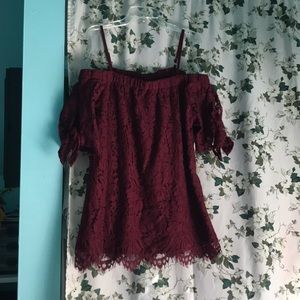 Burgundy semi dress shirt